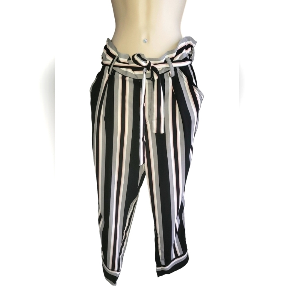 Harmony + Havoc Lightweight Elastic Waistband Striped Pants